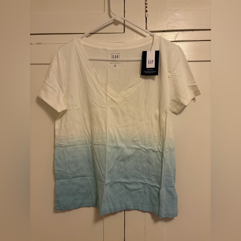 GAP Cream and Blue Ombré Tee